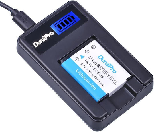 Set 2 Baterii En-el19 1200 mAh Încărcător cu Ecran LCD Nikon Coolpix S2600 S2700 S3100 S3500 S4100 S4150 S4400 S5200 S6400 S6900