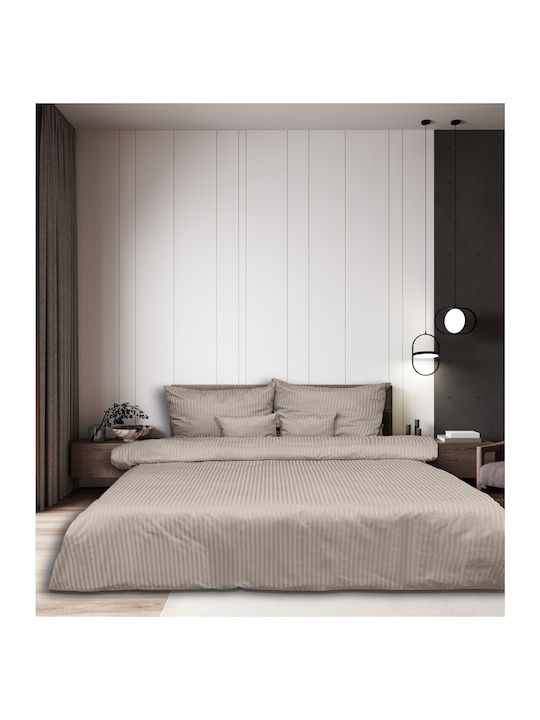 Matex Duvet Cover Set Cotton Double with 2 Pillowcases 200x220 Beige