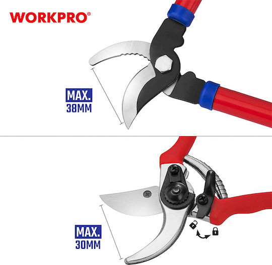 WorkPro Ψαλίδι Κλαδέματος Σετ 2τμχ