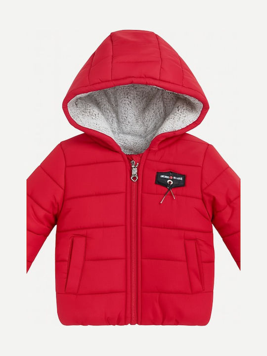Παιδικό Casual Μπουφάν με Κουκούλα Red