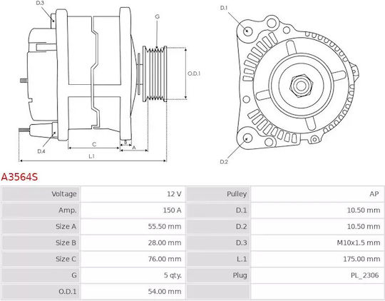 AS-PL Engine Starter Car for Toyota Auris / Avensis / Verso