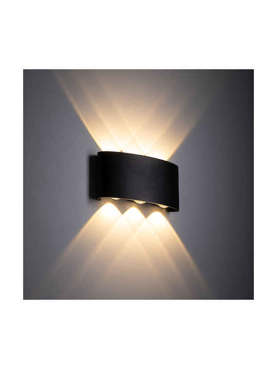 TK Lighting Modern Lamp Wall with Integrated LED Black
