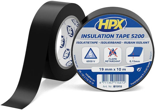 HPX Insulation Tape 19mm x 10m 5200 Black Black