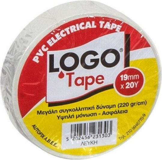 Logo Insulation Tape 19mm x 20m PVC White White