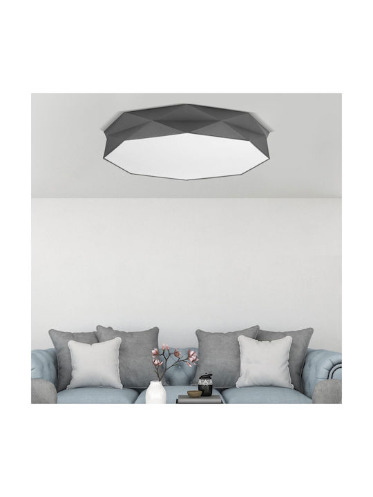 TK Lighting Kantoor Ceiling Mount Light 86cm Gray with Socket E27