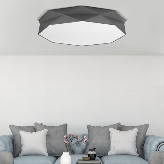 TK Lighting Kantoor Ceiling Mount Light 86cm Gray with Socket E27