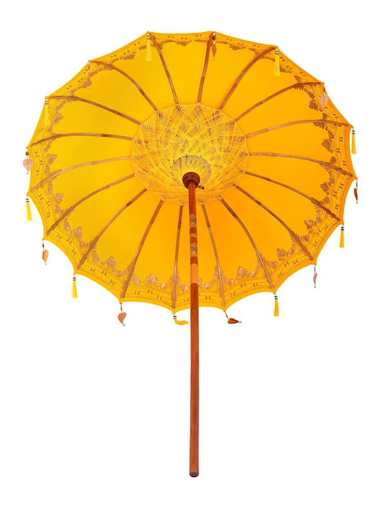 Umbrelă Rotundă Din Lemn Galbenă Φ2.5xÎ2.5m