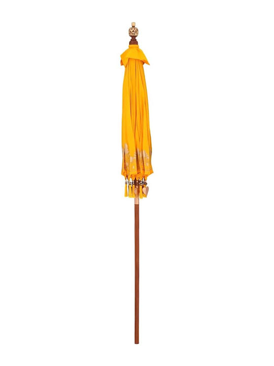 Umbrelă Rotundă Din Lemn Galbenă Φ2.5xÎ2.5m