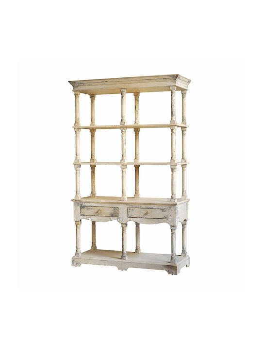 Bibliotecă Gerald Bej și Patină Albă 129.5x49.5x207cm