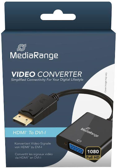 MediaRange Конвертор HDMI / DVI-I мъжки към HDMI / DVI-I женски Черен 1бр MRCS228