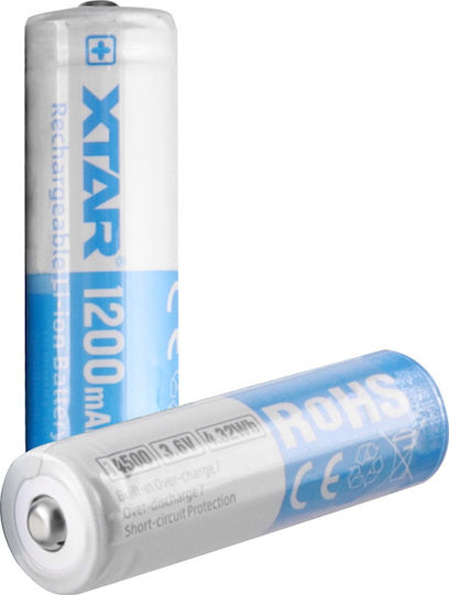 XTAR Wiederaufladbare Batterie 14500 Li-Ion 1200mAh 3.7V 1Stück