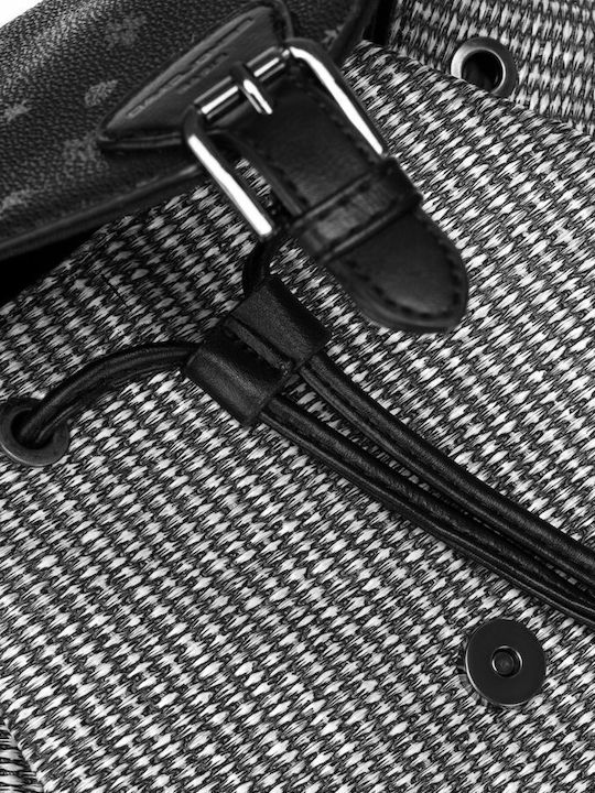 De piele Geantă de damă Rucsac Argintie