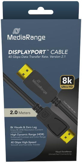 MediaRange Cable DisplayPort male - DisplayPort male 2m Μαύρο (MRCS248)