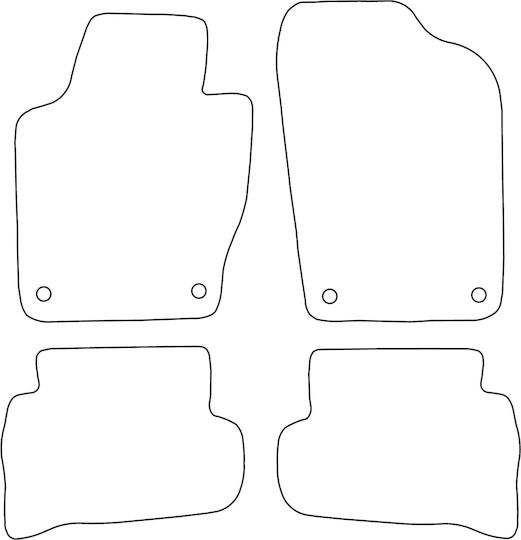 Set Covorașe Velur Potrivite Volkswagen Polo V 6r 2009-2017 Margine Albastră