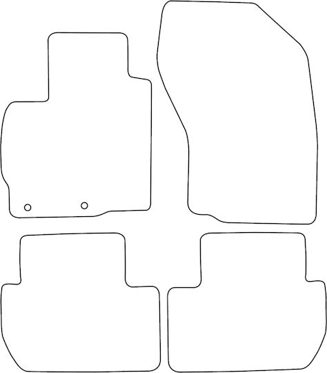 Set Velour Mats Matching Mitsubishi Outlander Ii 2007-2012 Blue Edging