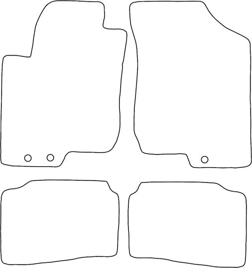 Set Velour Mats Matching Kia Ceed I 2006-2012 Red Edging