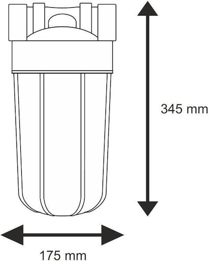 Aqua Filter Wasserfiltrationssystem Zentrale Versorgung Durchmesser 1'' mit Ersatzfilter Aqua Filter FCCBL-S Kohle BBCBLG10