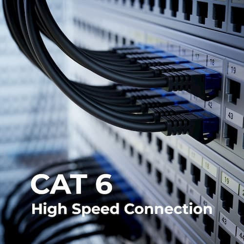 DeleyCON U/UTP Cat.6 Ethernet Network Cable 2m Black