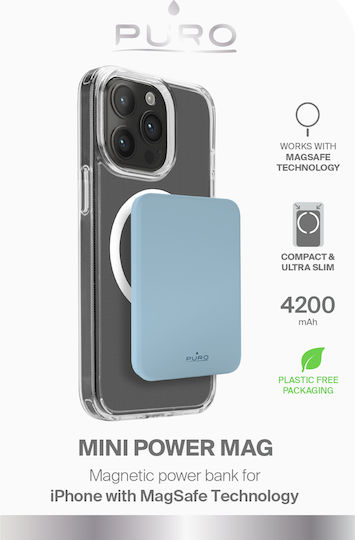 Puro MagSafe Power Bank 4200mAh 15W Γαλάζιο