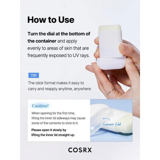 Cosrx Light Invisible Слънцезащитен Стик За Лице SPF50+ 19гр