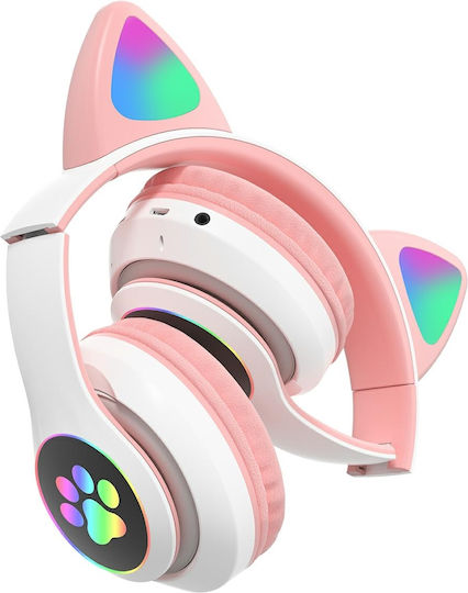 Aptel Kabellose Bluetooth Kinder Am Ohr Kopfhörer mit Radio mit 6 Stunden Betriebszeit Rosa