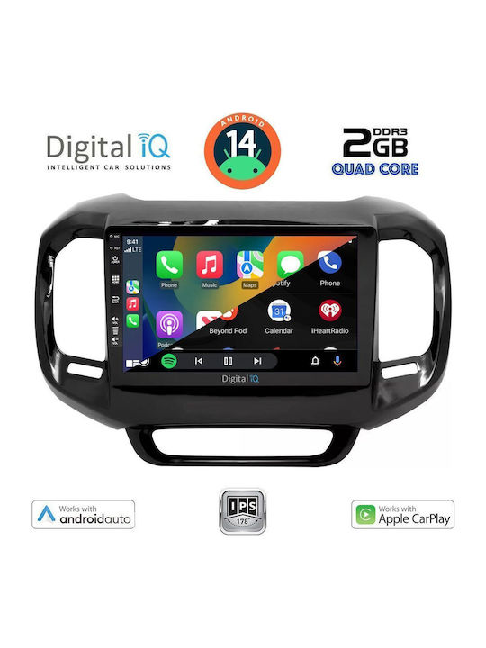 Digital IQ Car Audio System for Fiat Toro 2017 (Bluetooth/USB/WiFi/GPS/Apple-Carplay/Android-Auto) with Touch Screen 9"