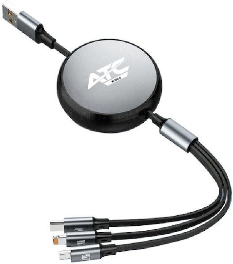 ATC Regular USB to Lightning / Type-C / micro USB Cable 1m (20.003.0005)