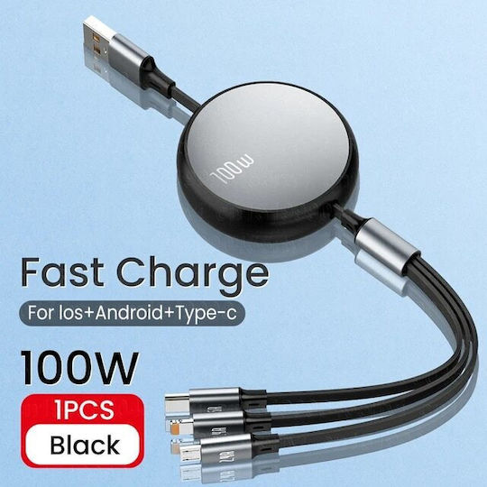 ATC Regular USB to Lightning / Type-C / micro USB Cable 1m (20.003.0005)