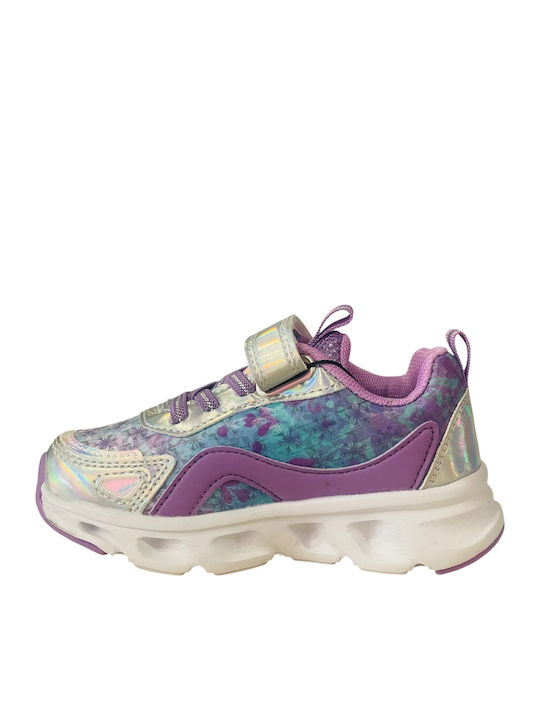 Frozen Kinder Sneakers Anatomisch mit Klettverschluss & Lichtern Mehrfarbig