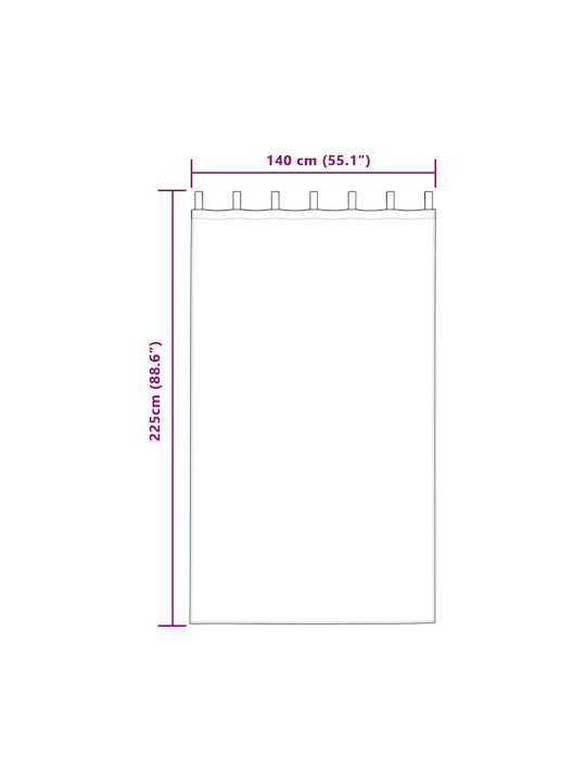 vidaXL Purple Blackout Window Curtains Set with Tab Top 140x225cm