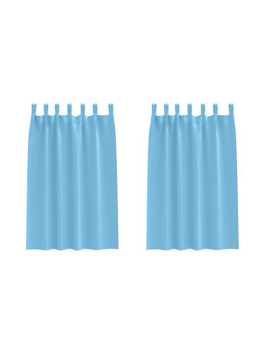 vidaXL vidaXL Vorhänge Verdunkelung Fenster mit Obere Registerkarte Hellblaue 140x175cm