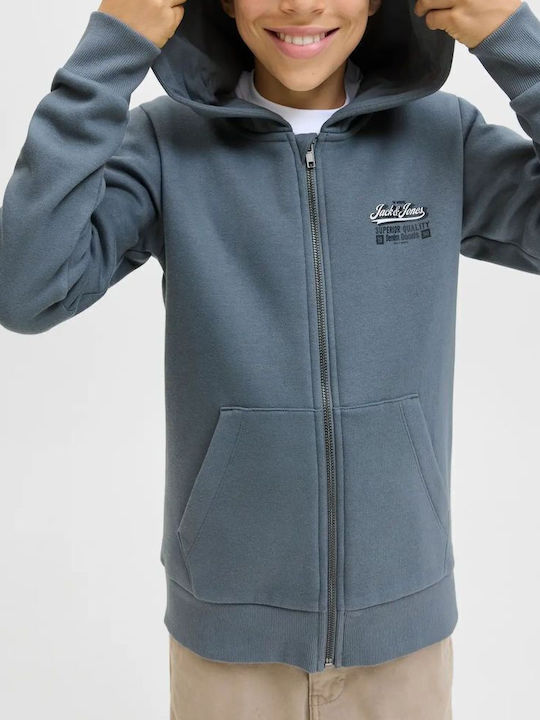 Kinder-Sweatshirtjacke Baumwolle Grey/Blue