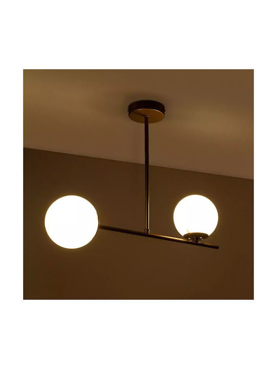 GloboStar Globus Pendant Ceiling Light Gold Ball with E27 Socket 62x15x23cm
