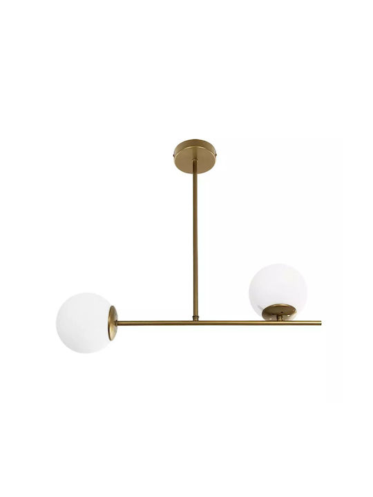 GloboStar Globus Pendant Ceiling Light Gold Ball with E27 Socket 62x15x23cm