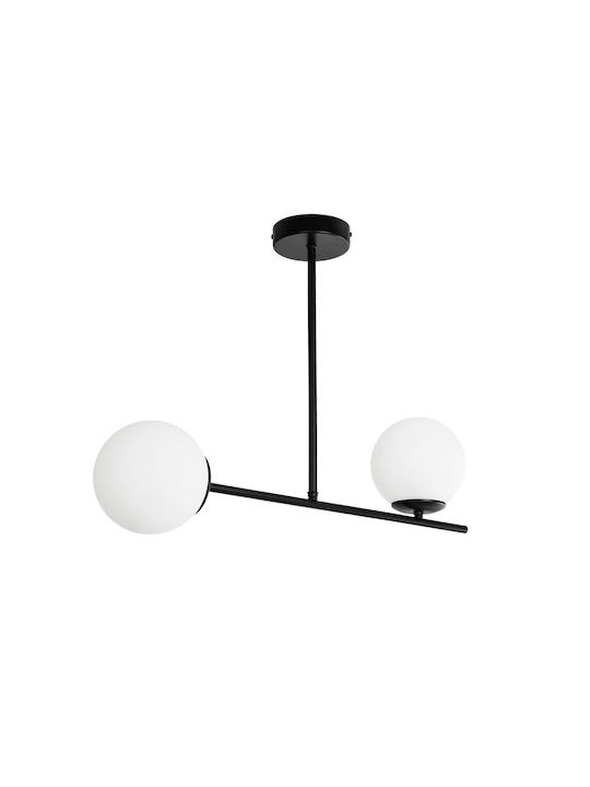 GloboStar Globus Pendant Light Black Ball with Socket E27 65x15x23cm