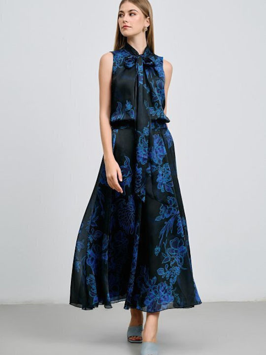Women's Blouse Sleeveless Floral Blue