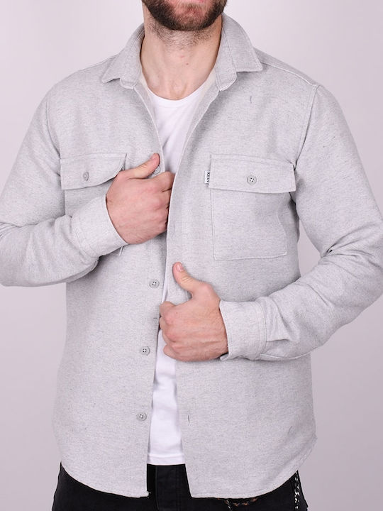 Long-sleeved Shirt in Wide Line Gray