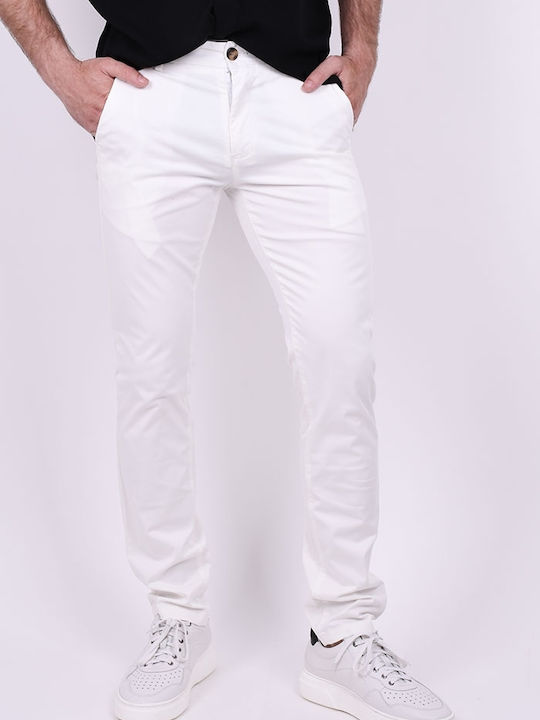 Trousers Chino in Slim Fit Off White