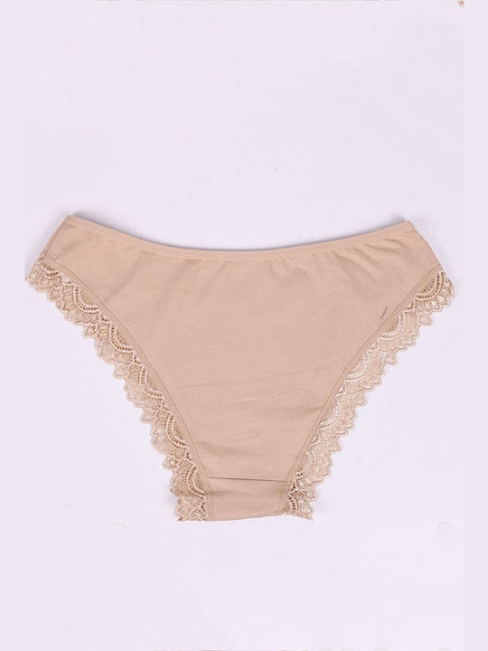 Women's Slip with Lace Beige
