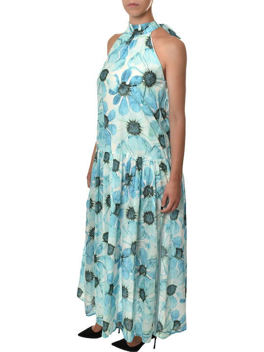 Dress Καλοκαιρινό Maxi Φόρεμα για Γάμο / Βάπτιση Turquoise Γαλάζιο