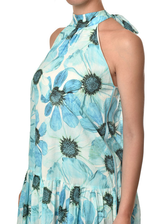 Dress Καλοκαιρινό Maxi Φόρεμα για Γάμο / Βάπτιση Turquoise Γαλάζιο