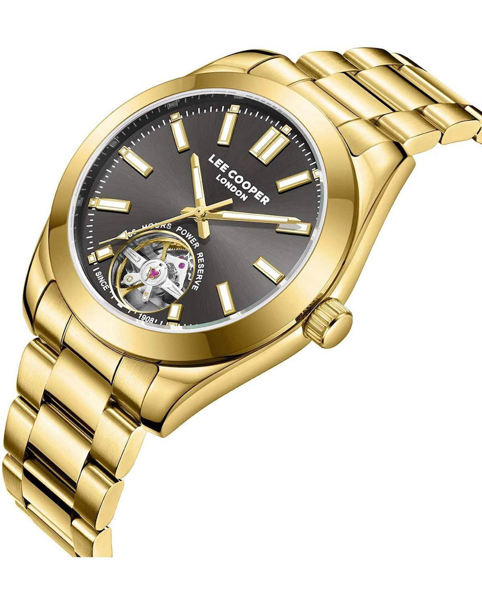 Lee Cooper Bracelet Men's Watch Automatic with Gold Metal Bracelet