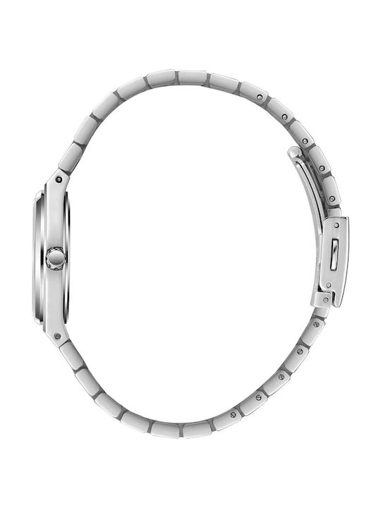 Crystals Women's Watch 30mm Battery with Silver Stainless Steel Bracelet