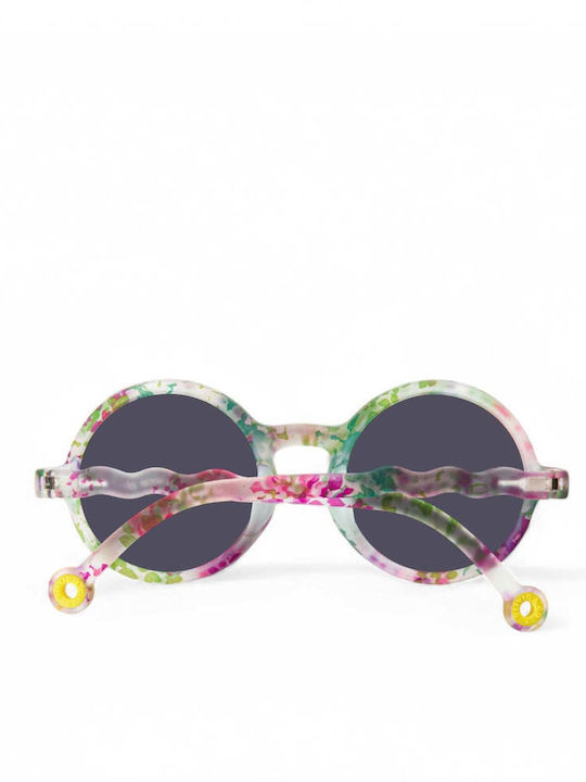 Olivio & Co Classic Στρογγυλά Παιδικά Γυαλιά Ηλίου με Polarized Φακό Λουλούδια Λευκά για 5-12 Ετών