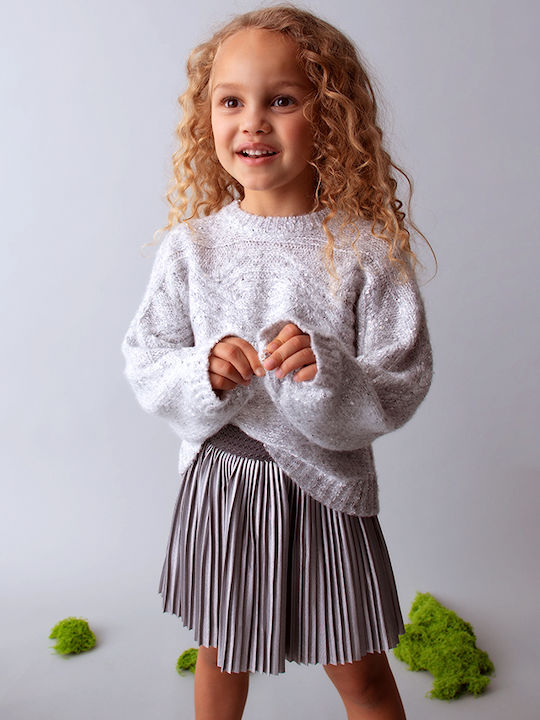 Kids' Pleated Skirt Silver