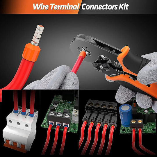 Set Cleste Sertizat Pentru Pin Conector 770 Terminale Conductoare 0,25-10 Mm² 9 Dimensiuni Hexagonale In Cutie De Depozitare Transport Someline