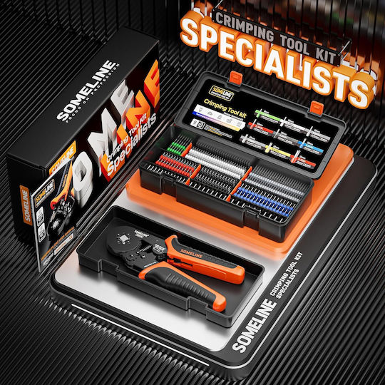 Crimping Tool Premium Electric Cable Crimping Kit 770 Terminals 9 Types 0.25-10 mm² Automatic Adjustment Tool Storage Transport Case