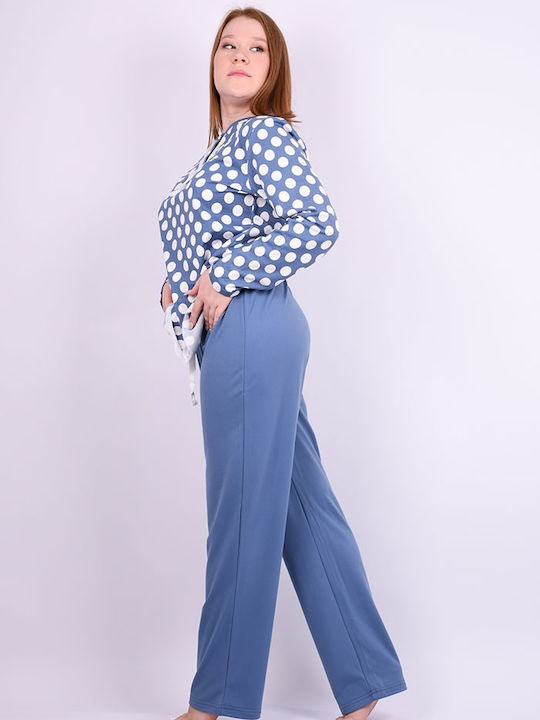 Tress Winter Damen Pyjama-Set Blue