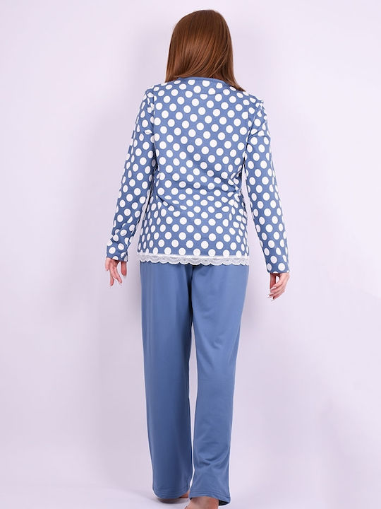 Tress Winter Damen Pyjama-Set Blue