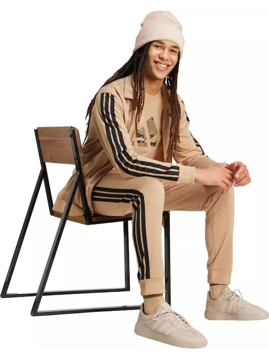3-Stripes Лъскав с Ластик Бежов